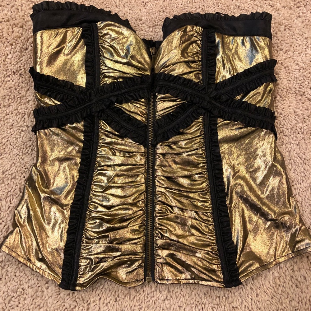 Gold metallic corset